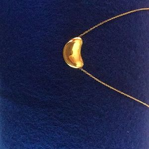 Tiffany Elsa Peretti Bean 18k Gold Necklace